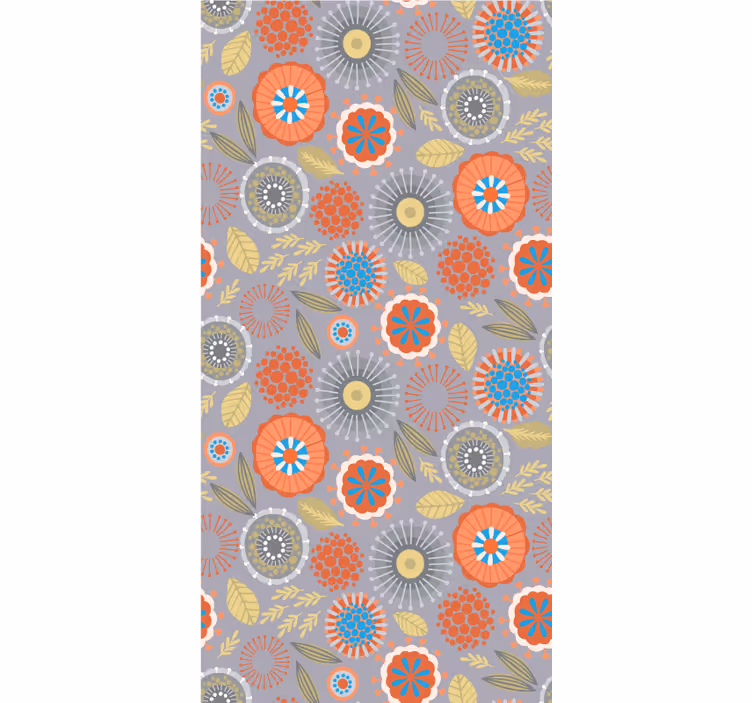 Rollo fenster blumen und pflanzen mit hellem blumenmuster - TenStickers