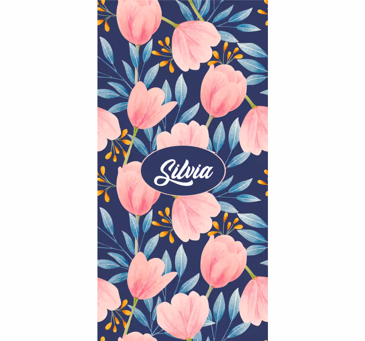 Rollo fenster blumen und pflanzen im pinken blumendesign - TenStickers