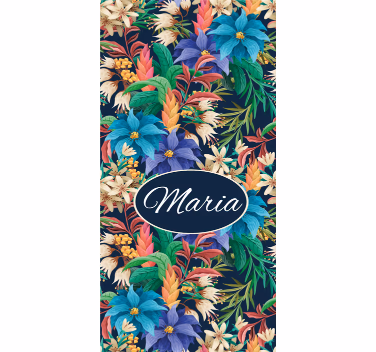 Rollo Fenster Blumen florale Namenspersonalisierung - TenStickers