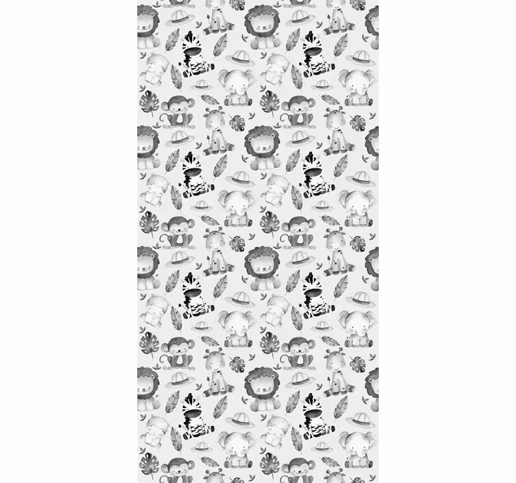 Rollo Fenster Kinderzimmer graue tierbabys - TenStickers