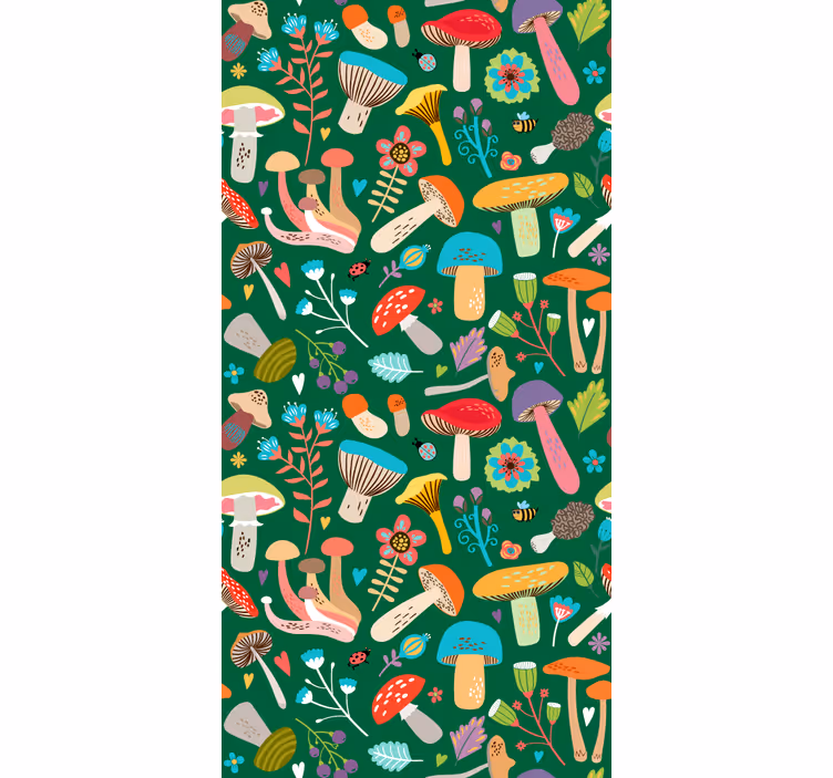 Rollo Fenster Blumen und Pflanzen lebendiges pilzmotiv - TenStickers