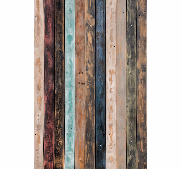 Rollo Fenster mit Muster bunte rustikale holzbohlen - TenStickers