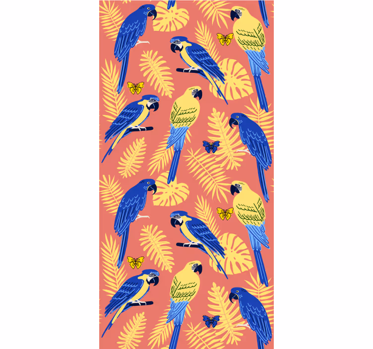 Rollo fenster tiere mit bunten papageien - TenStickers