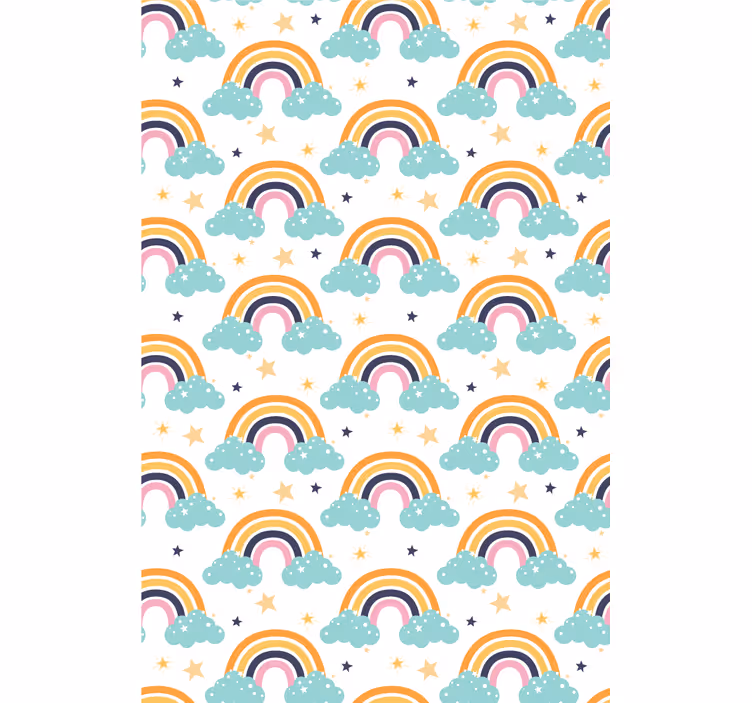 Rollo fenster kinderzimmer regenbögen und wolken - TenStickers