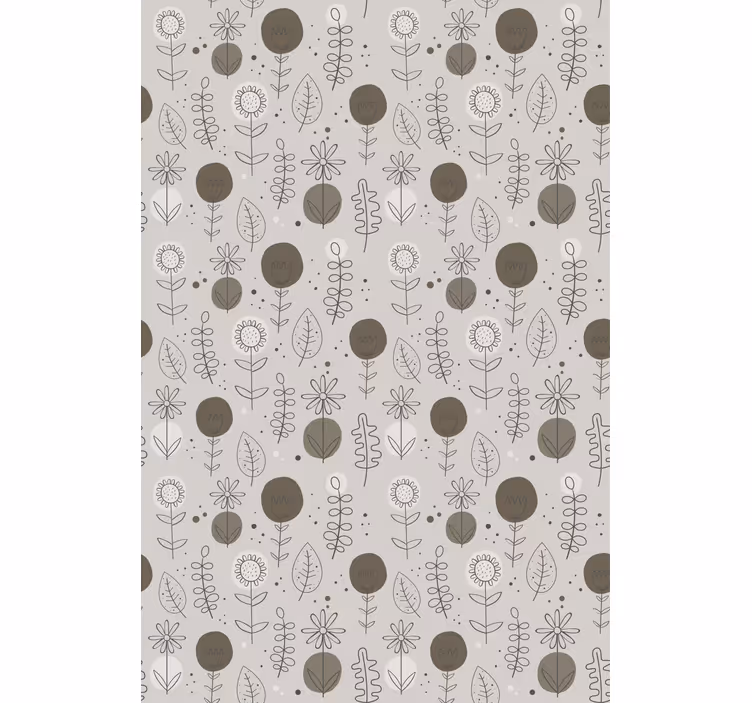 Rollo Blumen und Pflanzen Boden naturfarben Muster - TenStickers