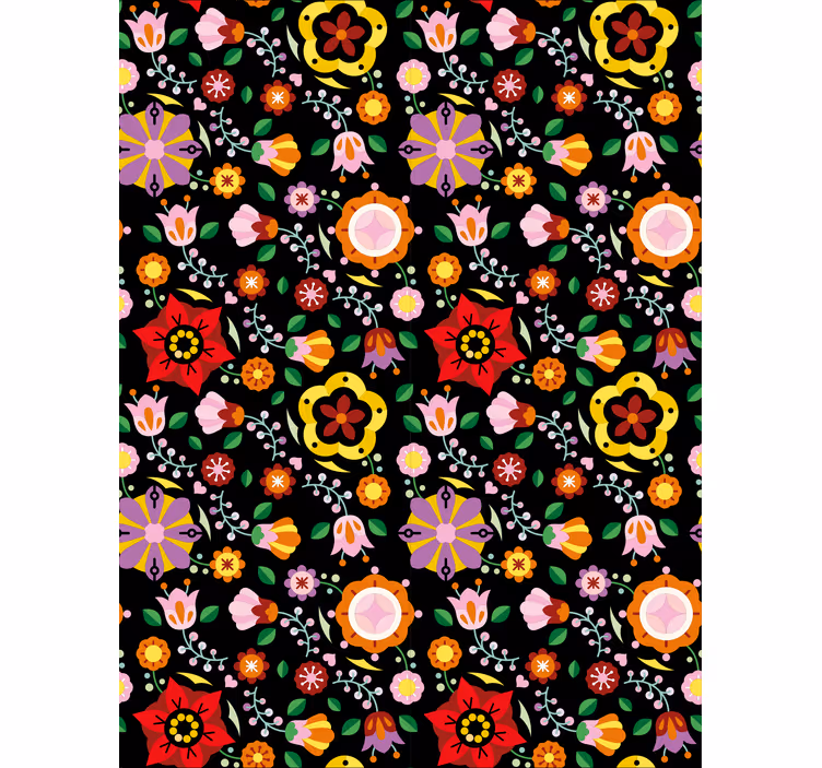 Rollo Fenster Blumen lebendiges buntes thema - TenStickers