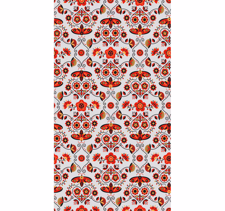 Rollo Fenster Blumen polnisches rotes muster - TenStickers