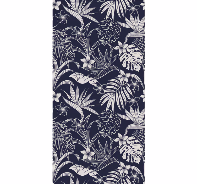 Rollo fenster blumen und pflanzen dunkles tropisches muster - TenStickers