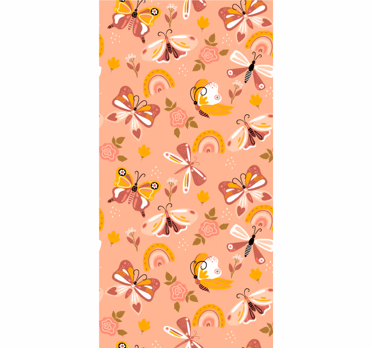 Rollo Fenster Schmetterlinge rosa flatterndes muster - TenStickers