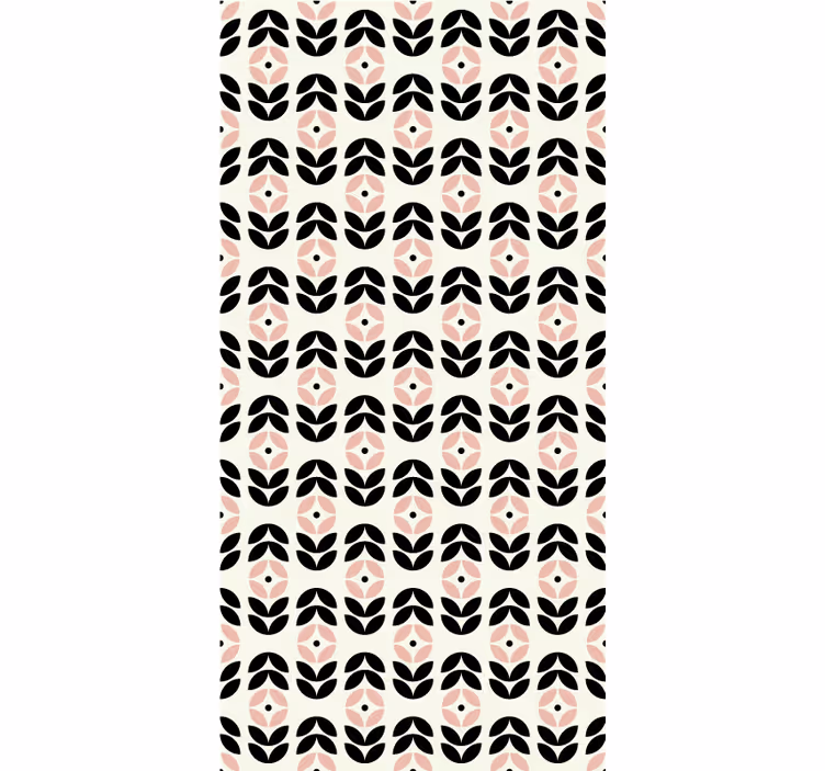 Rollo Fenster Blumen geometrische wiederholung beige - TenStickers