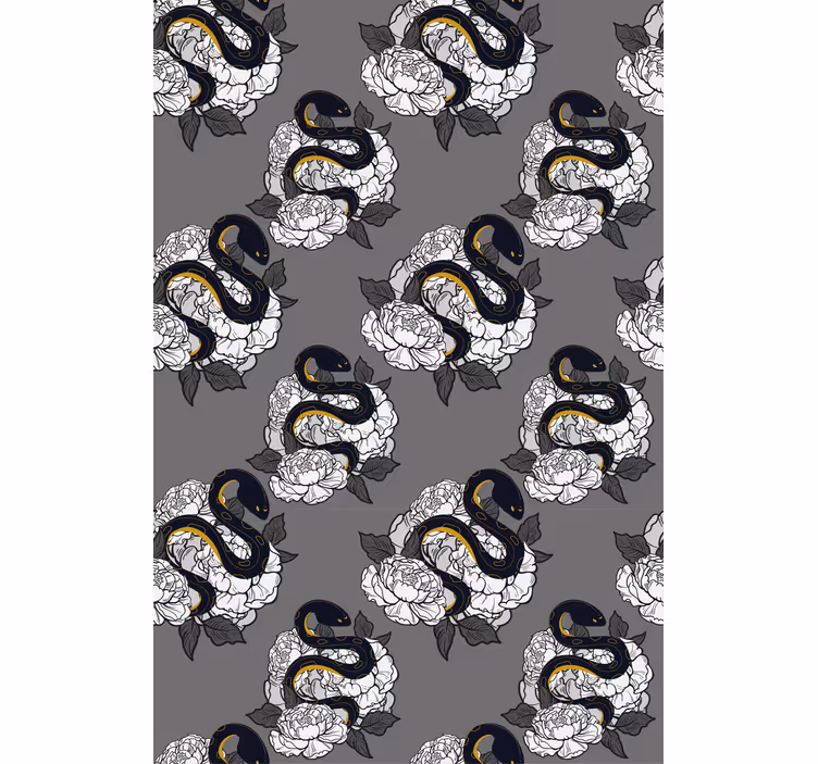Rollo Fenster Tiermuster schlangen- und blumenmuster - TenStickers