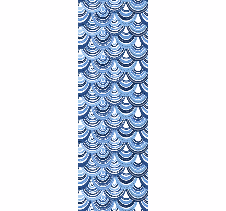 Rollo Fenster mit Muster blaue wellenmuster - TenStickers