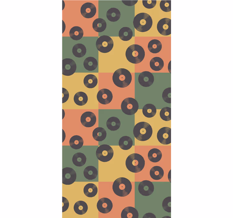 Rollo Fenster Vintagemuster retro-schallplatten - TenStickers