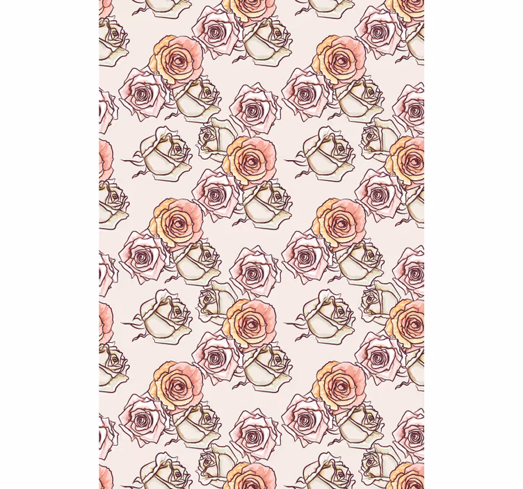 Rollo Fenster Blumen und Pflanzen rosenillustrationsmuster - TenStickers