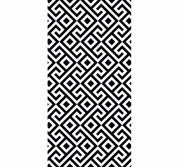 Rollo Fenster mit Muster geometrisch schwarz weiß - TenStickers