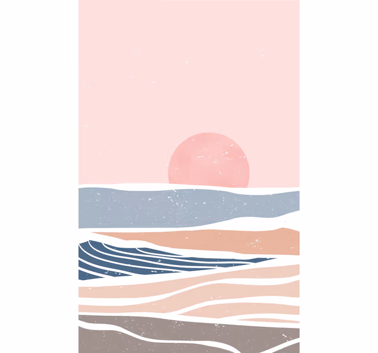 Rollo fenster vintagemuster sanfte sonnenuntergangswellen - TenStickers