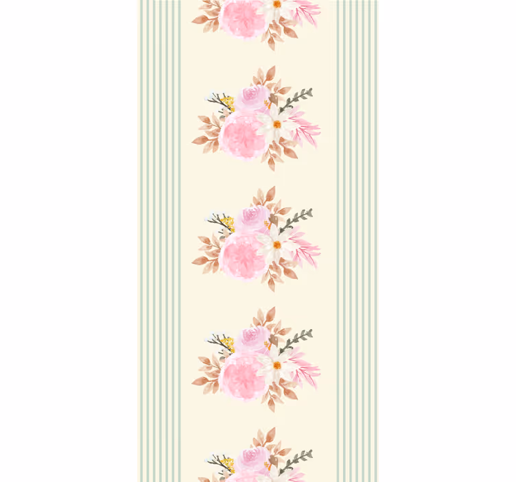 Originelles Rollo mit Blumen und Streifenmuster - TenStickers