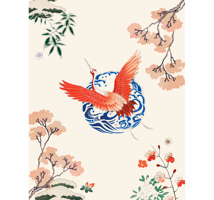 Rollo Fenster Blumen und Pflanzen fliegende kranichblüte - TenStickers