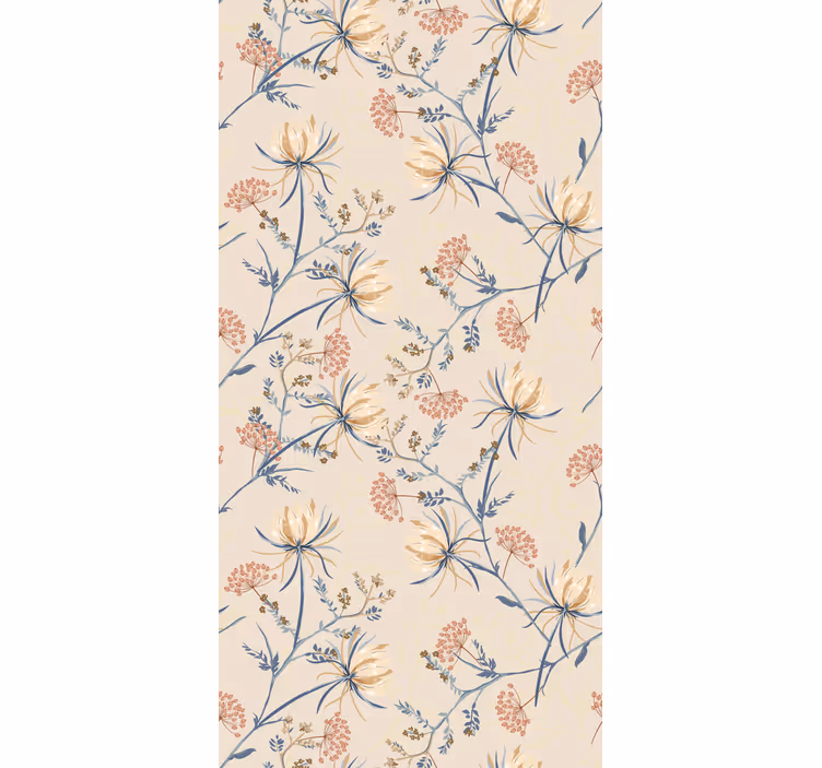 Rollo Fenster Blumen und Pflanzen Blumen Blüte beige Muster - TenStickers