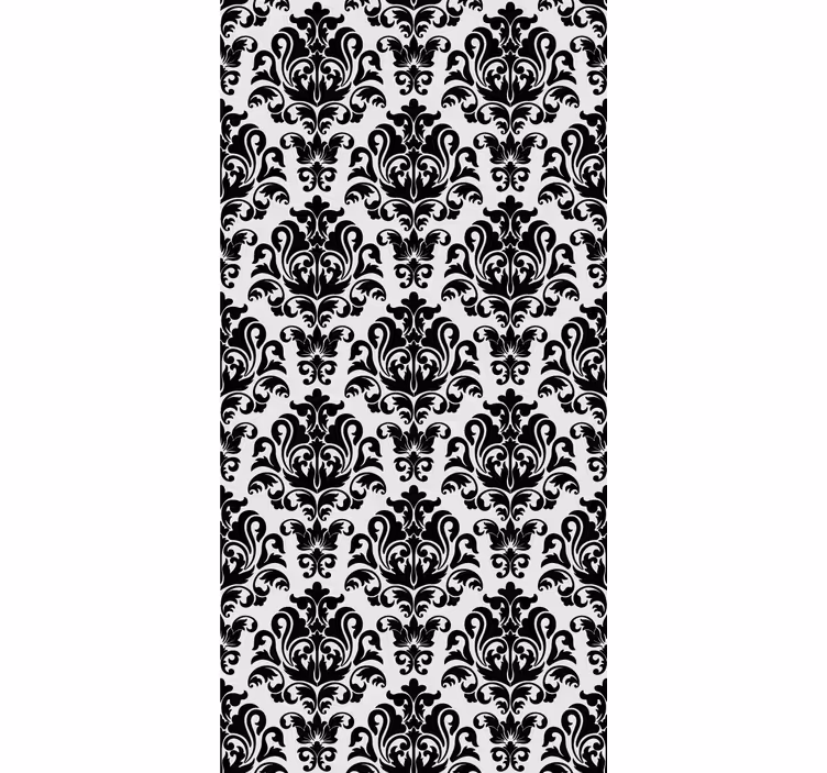 Rollo Fenster Klassisch schwarz-weißes blumenmuster - TenStickers