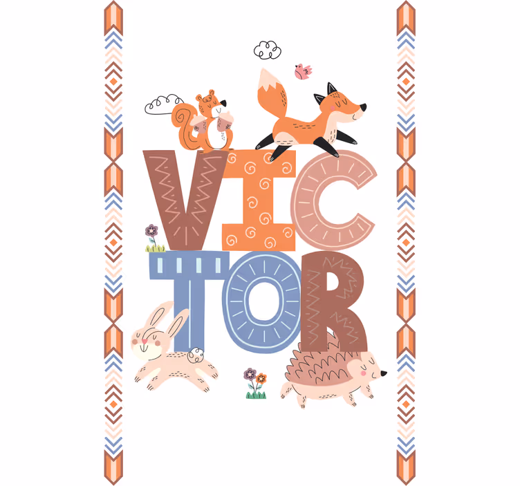 Rollo fenster kinderzimmer mit tiernamen aus dem wald - TenStickers