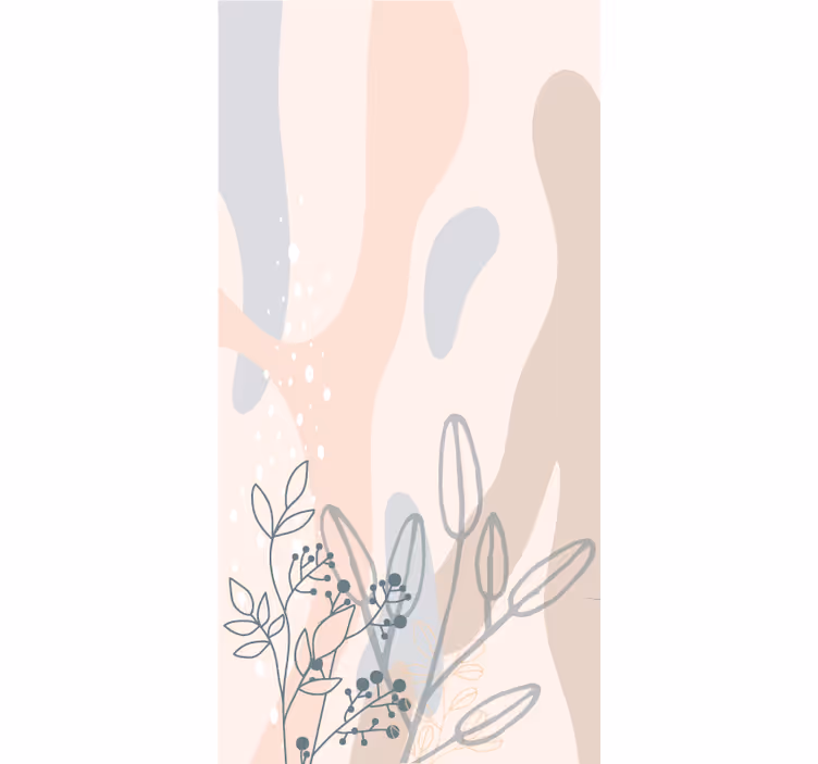 Rollo fenster blumen und pflanzen elegante blumen-silhouette - TenStickers