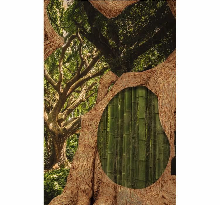 Rollo Fenster Baum bambuswaldszene - TenStickers