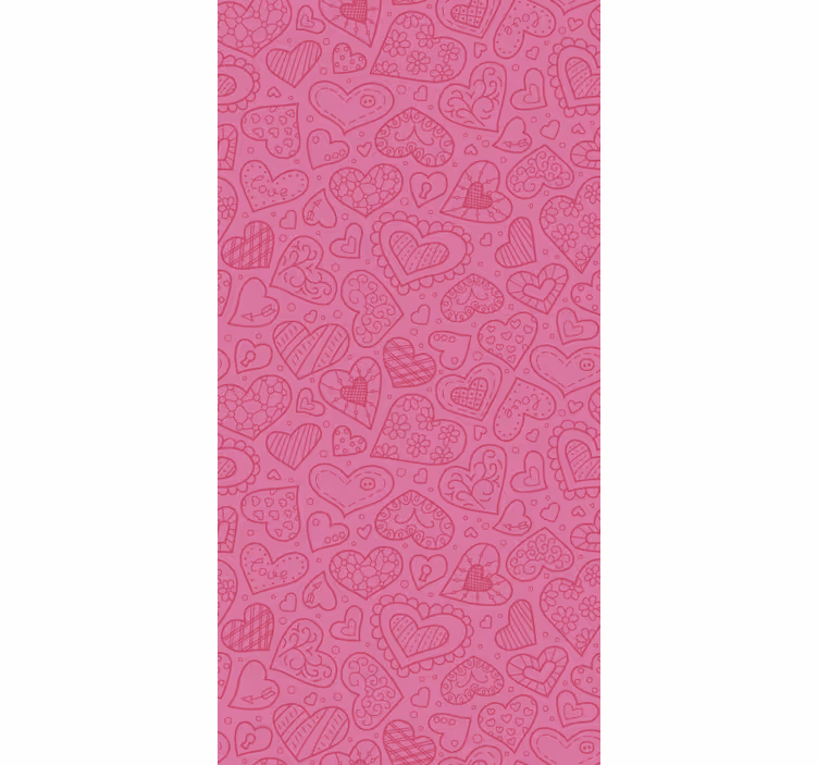 Rollo fenster romantisch mit pinken herzmustern - TenStickers