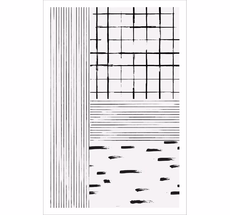 Rollo Fenster modern Wohnzimmer mit schwarze Linien - TenStickers