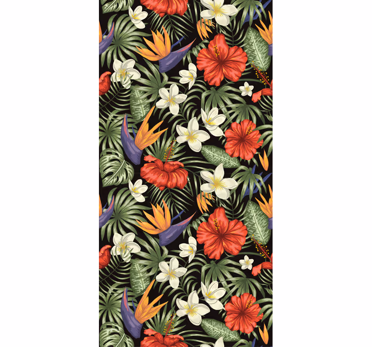 Rollo mit Blumen Tropische Dschungelpflanzen - TenStickers