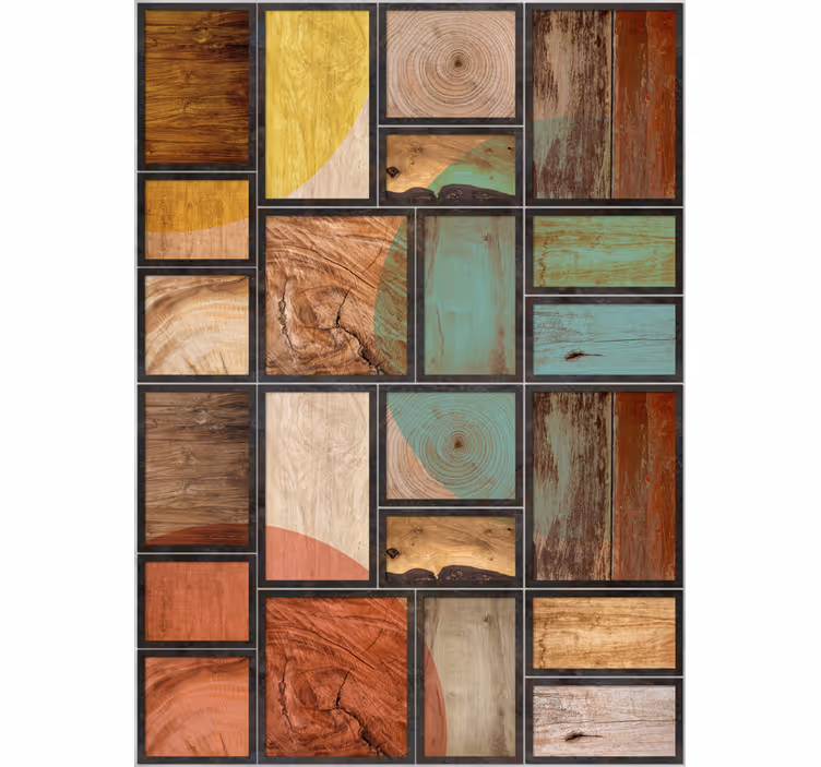 rollo Textur und Muster Rahmen mit Holz - TenStickers