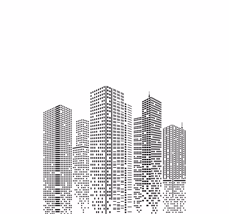 Originelles Rollo Skyline Design - TenStickers
