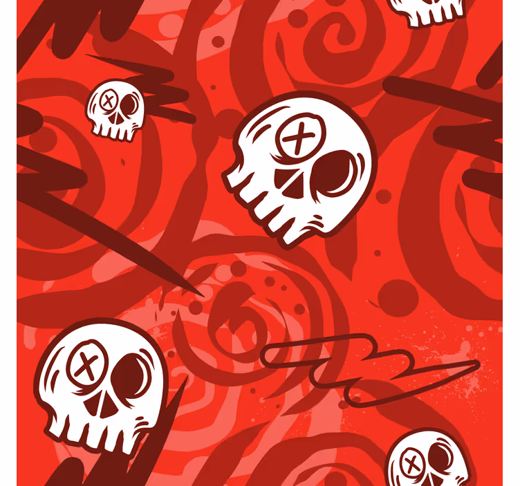 Rollos Jugendliche Graffiti Totenkopf rot - TenStickers