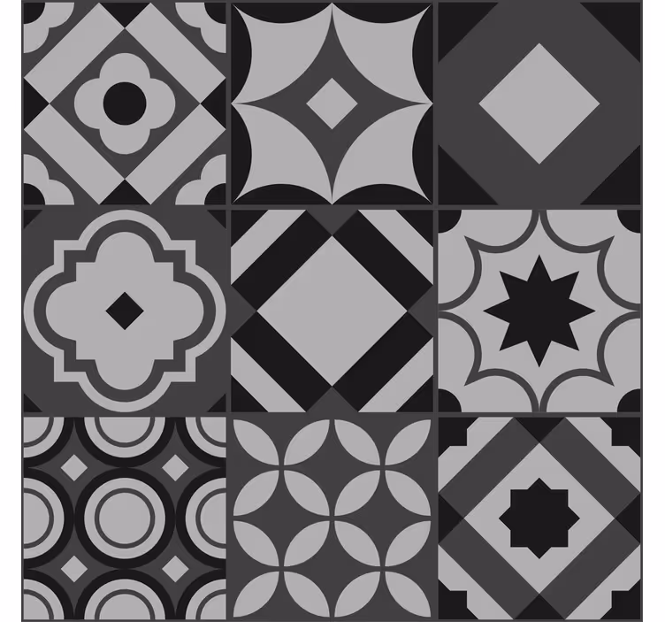 Rollo Küche schwarze Fliesen - TenStickers