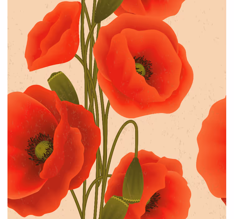 Blumen Rollo Pflanzen mohnblumen - TenStickers