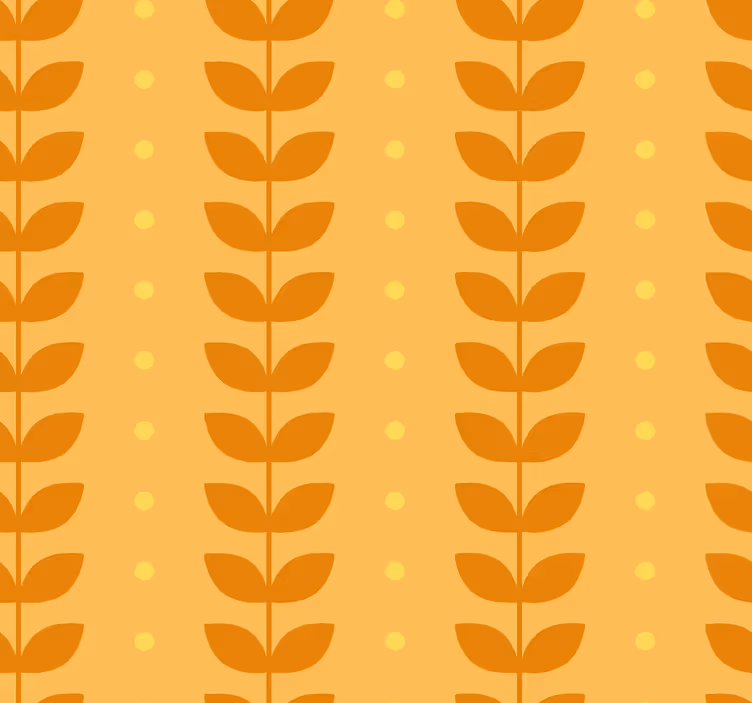 Küchenfenster Rollo orangenes Blattmuster - TenStickers