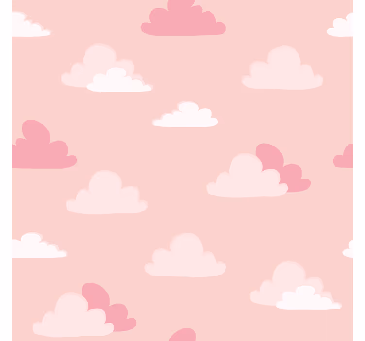 Rollo Fenster Wolken Muster Weiß Rosa - TenStickers