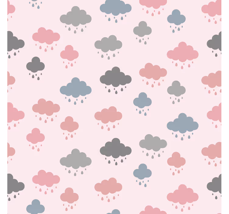 Rollo Fenster Regenwolken Rosa Grau - TenStickers