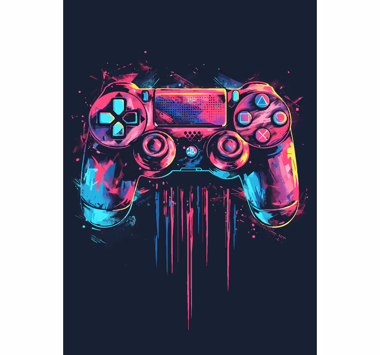 Gamer rollo blaue und rosa kontrolle - TenStickers