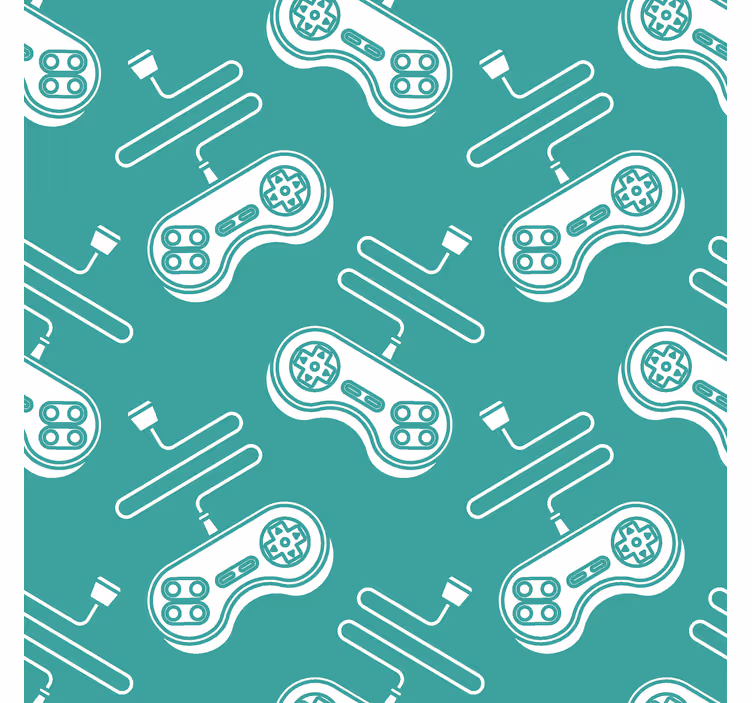 Gamer rollo retro-weißes bedienmuster - TenStickers
