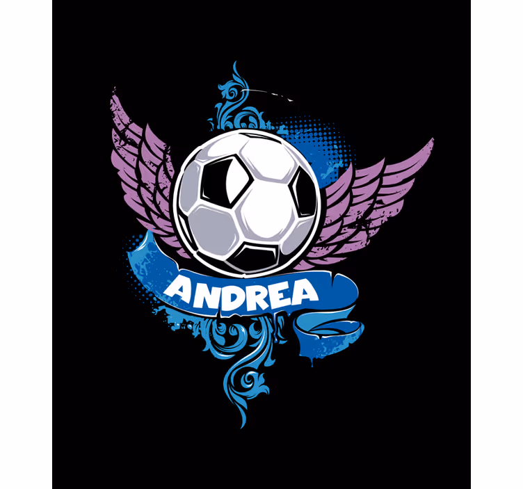 Rollo Fenster Fußball personalisierter Ball mit Flügeln - TenStickers