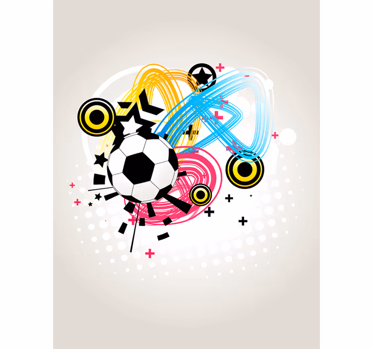 Rollo Fenster Fußball farbenfroher Schuss - TenStickers