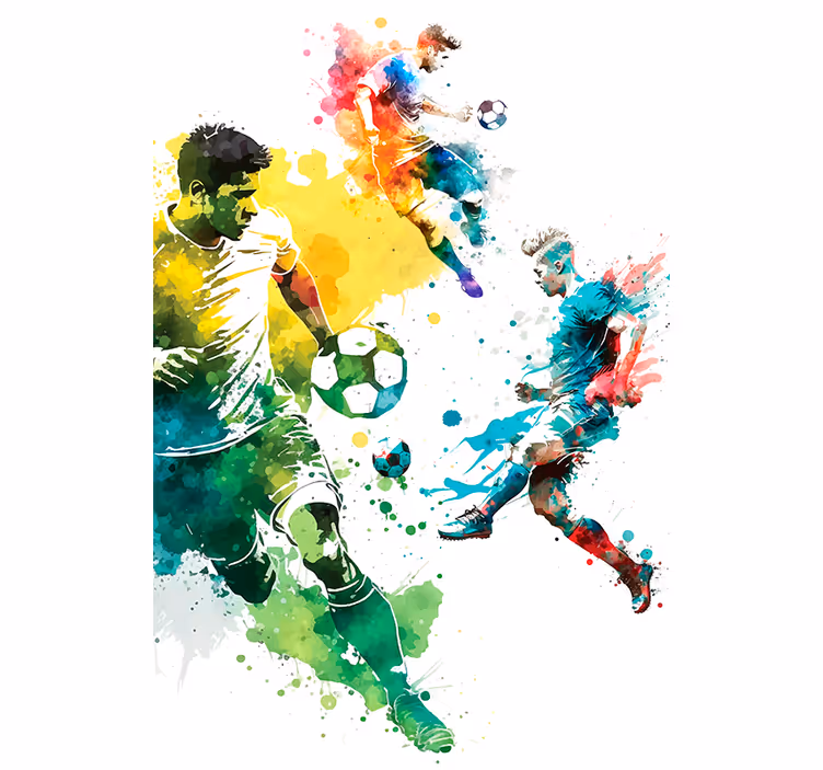 Rollo Fenster Fußball Spieler in Aktion - TenStickers