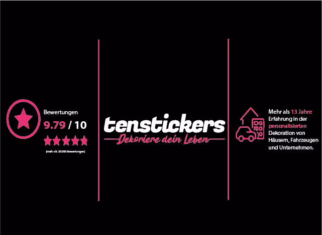 Tenstickers dekoriert Ihr Leben. Bewertung 9.77/10 (über 20.000 Bewertungen).