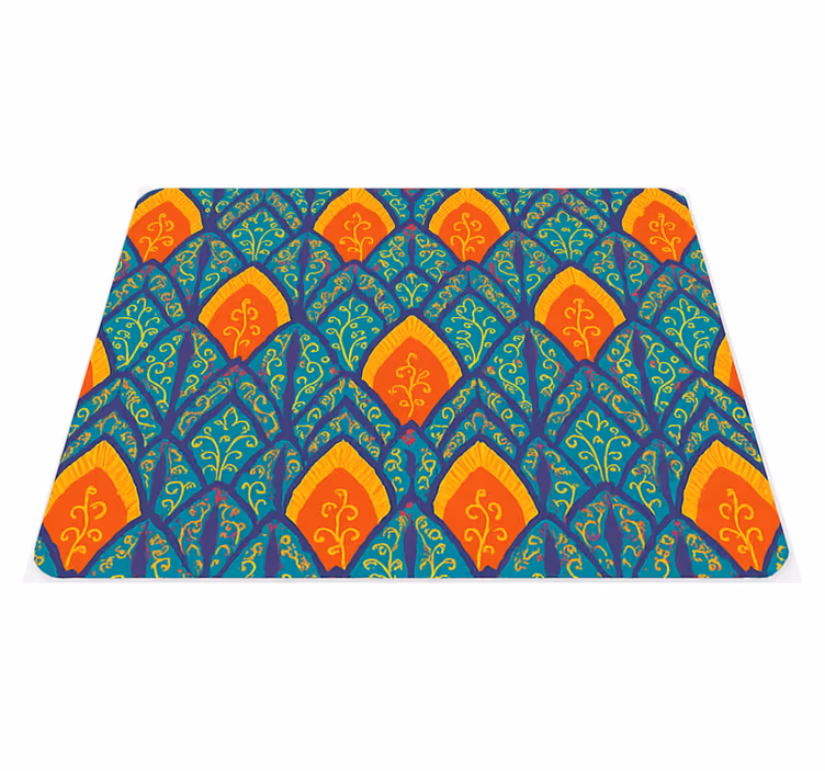 Tischsets originell mit buntem indischen pfau-muster - TenStickers