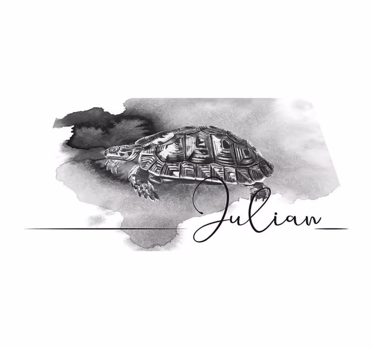 Schildkrötenillustration mit Namen Tischsets - TenStickers