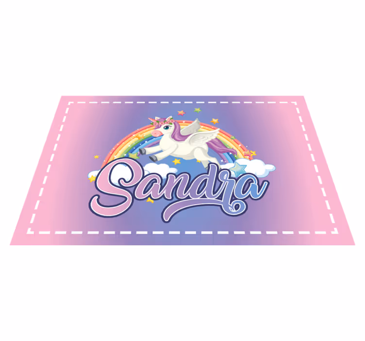 Anpassbares Tischset Kinder Schönes Einhorn - TenStickers