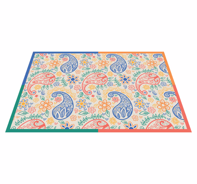 Tischset textur bunter paisleydruck - TenStickers