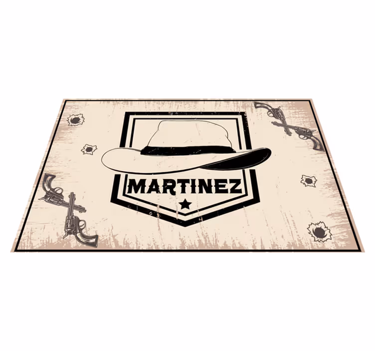 Tischset mit Namen Cowboyhut mit Namen - TenStickers