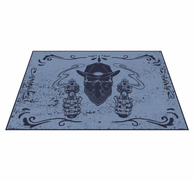 Tischsets originell cowboygesicht mit waffen - TenStickers